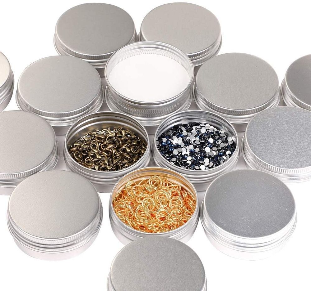 Aluminum Screw Lid Round Tin Container for Cosmetic/ Lip Balm/ Cream 