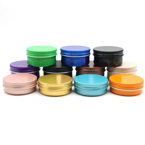 Custom aluminum lip balm tin container with screw lids for cosmetocs pomade packaging